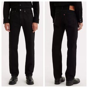NWT Levi’s Men’s 505 Regular Fit Jeans in Black Denim - Size 33x32